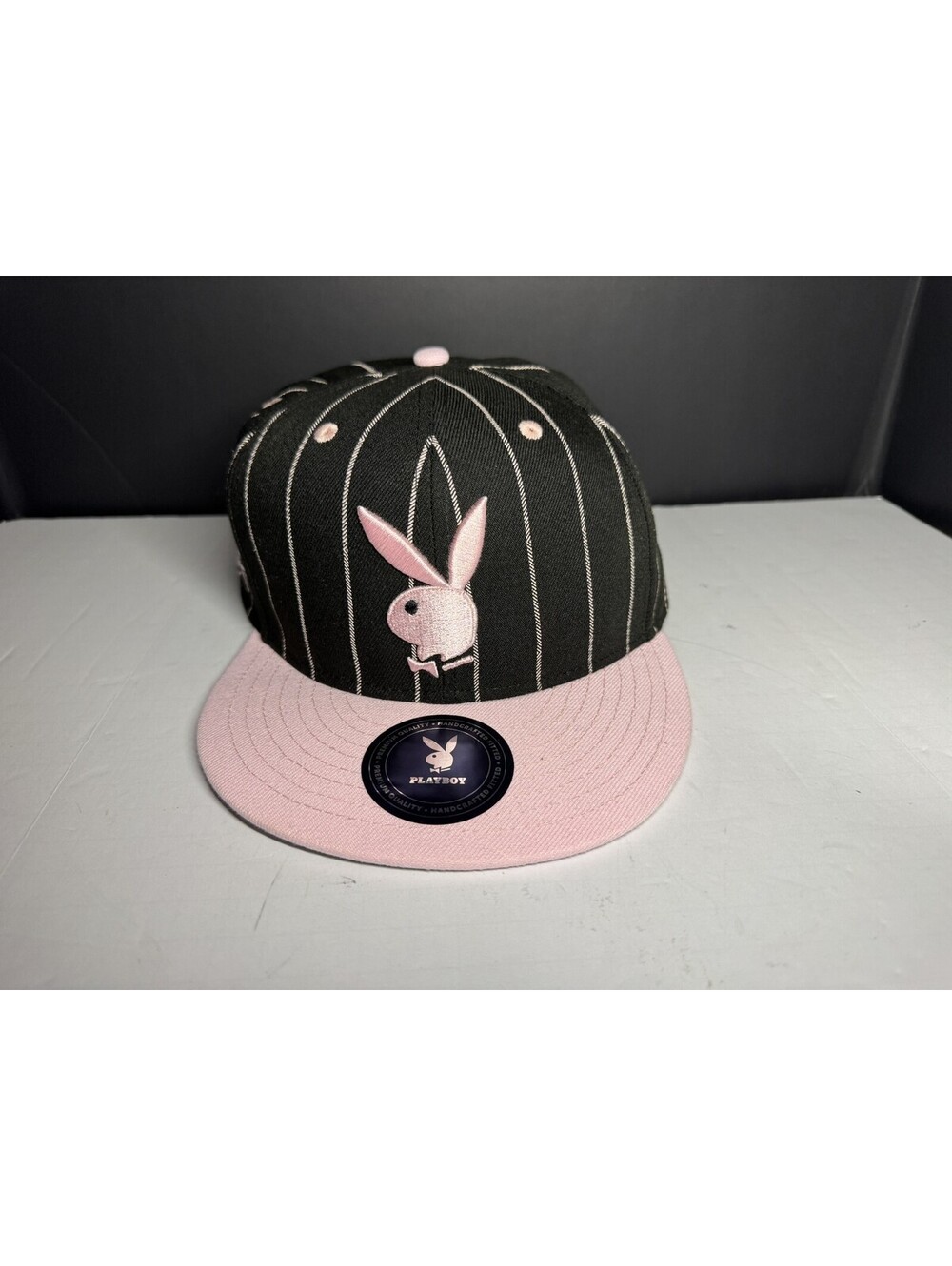 Lids Playboy Bunny Hat Pink, Black Stripes Brand New with Tags Snapback Cap